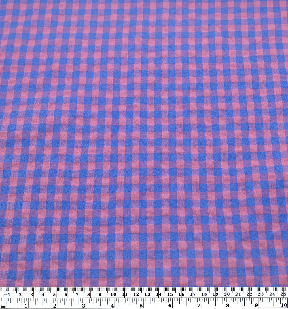 Carnival Gingham Seersucker - Lapis/Tulip - Image 3