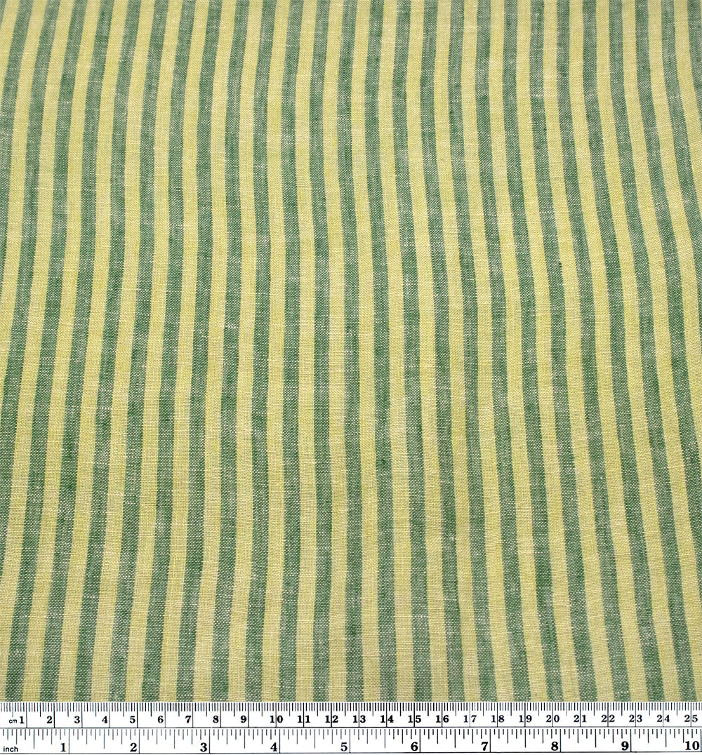Carnival Stripe Washed Linen - Celery - Image 3
