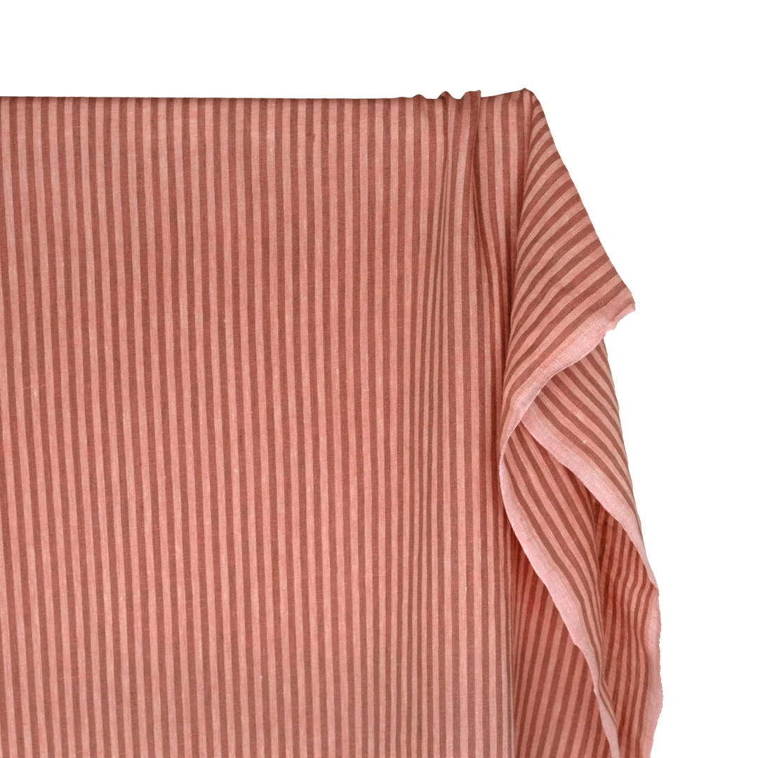 Carnival Stripe Washed Linen - Desert Rose - Image 4
