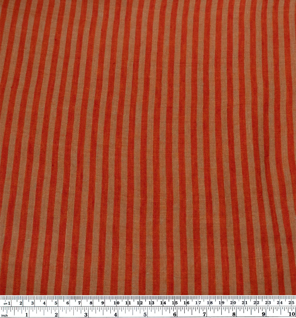 Carnival Stripe Washed Linen - Red Clay - Image 3