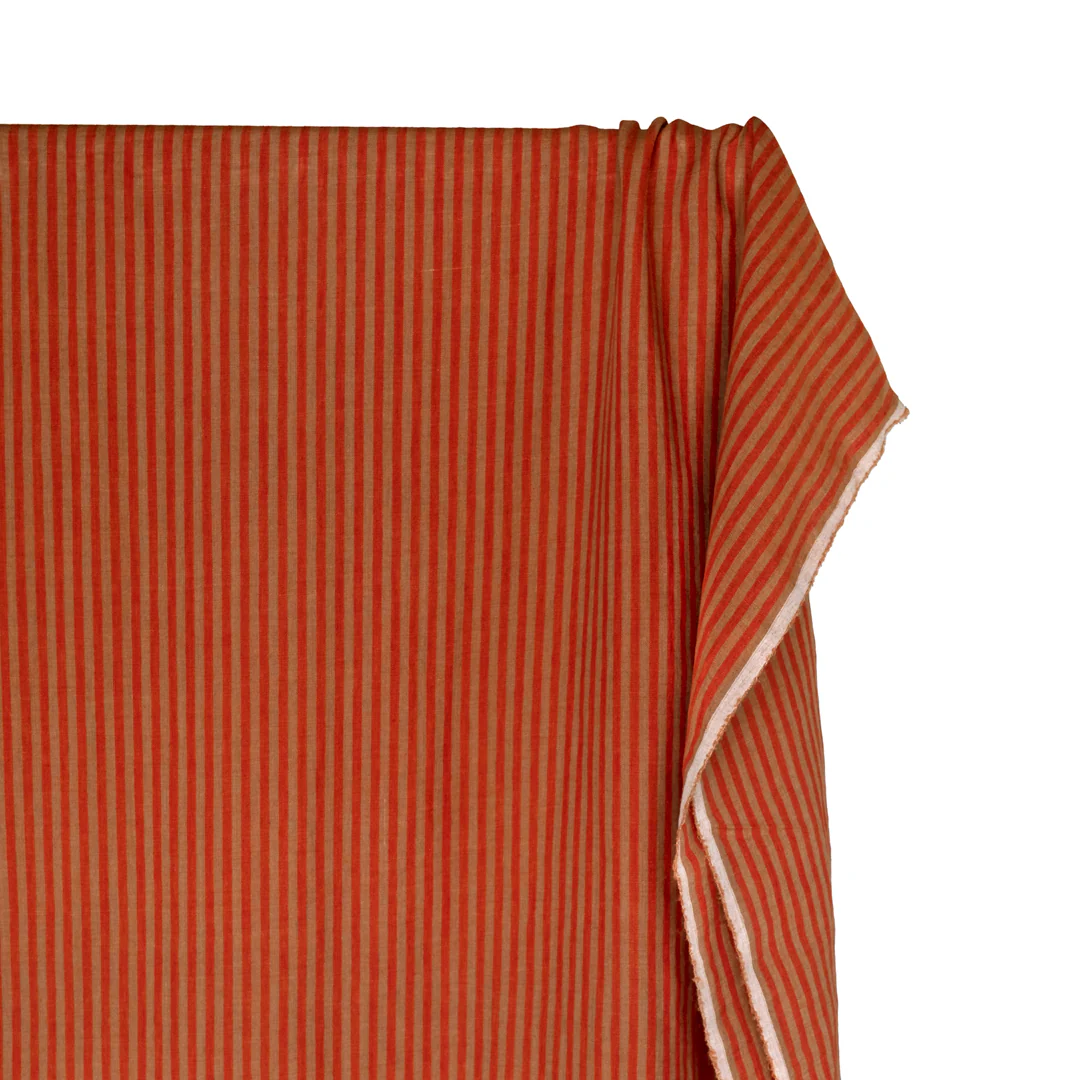 Carnival Stripe Washed Linen - Red Clay - Image 4