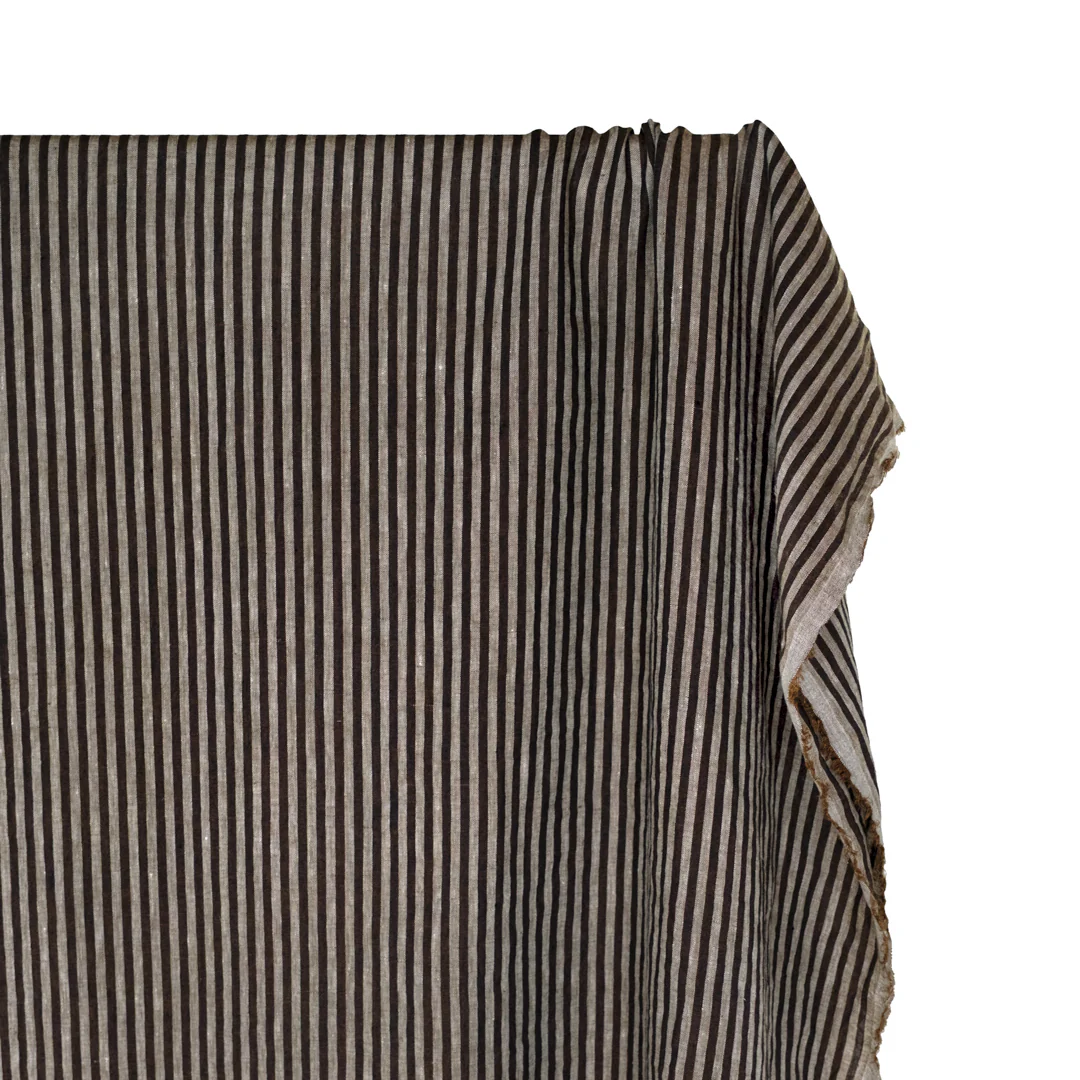 Carnival Stripe Washed Linen - Smog - Image 4