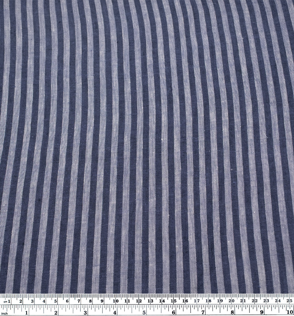 Carnival Stripe Washed Linen - Vintage Blue - Image 3