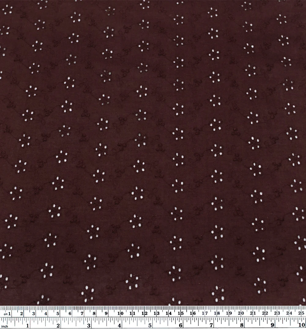 Cascading Vines Cotton Eyelet - Cabernet - Image 3