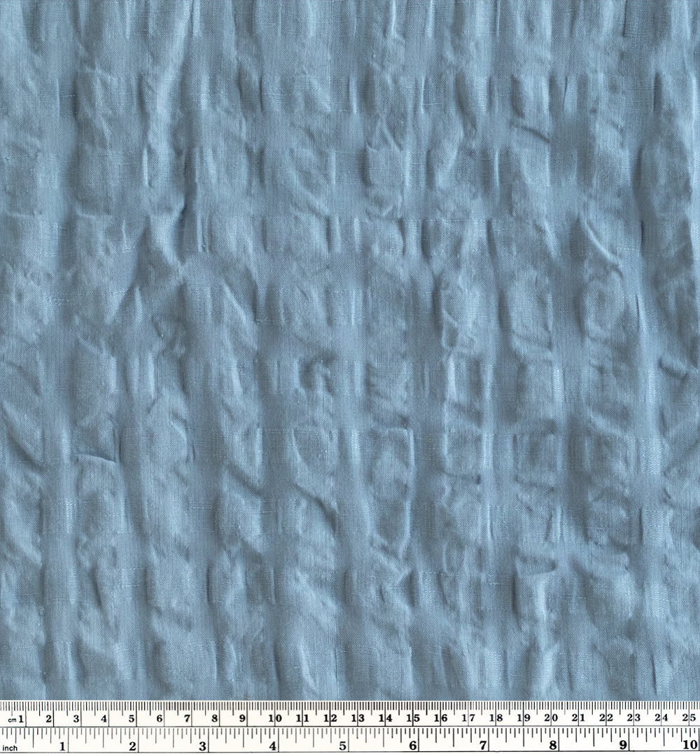 Check Linen Viscose Gauze - Blue Sky - Image 4