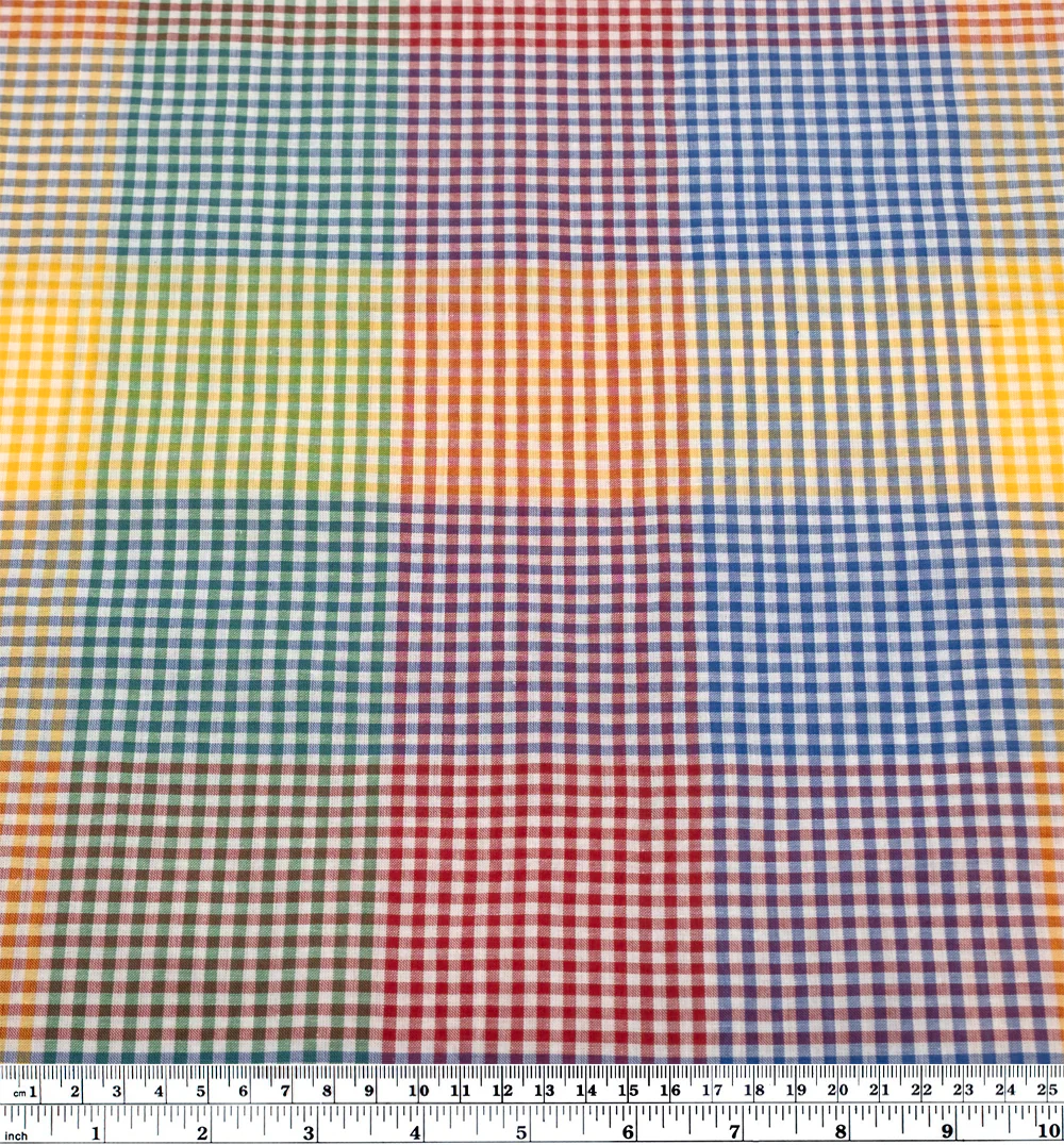 Chromatic Check Cotton Shirting - Cherry/Lemon/Blueberry - Image 3