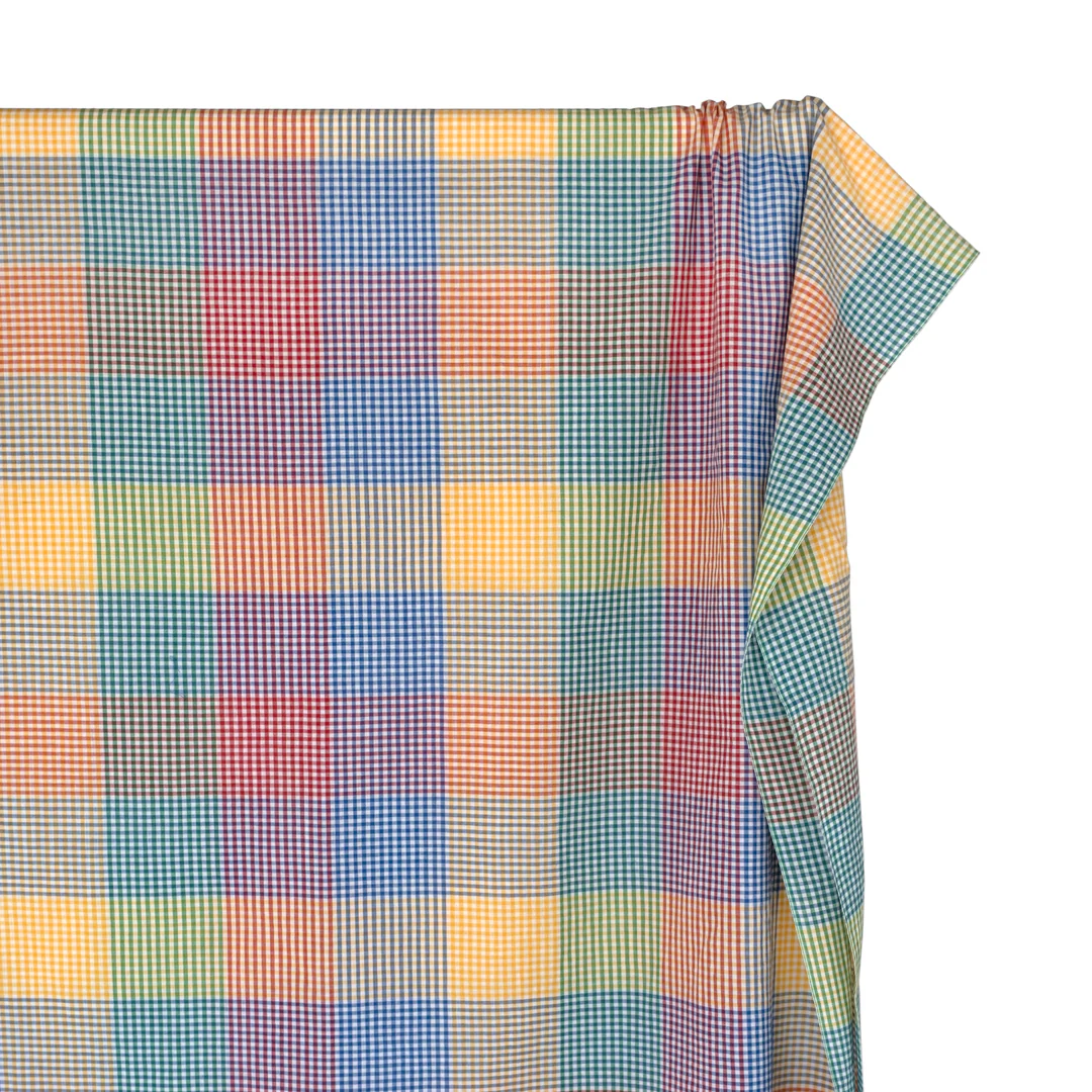 Chromatic Check Cotton Shirting - Cherry/Lemon/Blueberry - Image 4