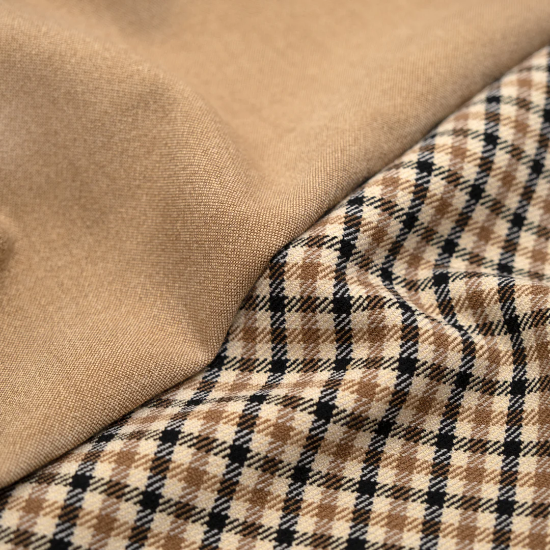 Chronicle Plaid Double Faced Suiting - Parchment/Biscuit/Black