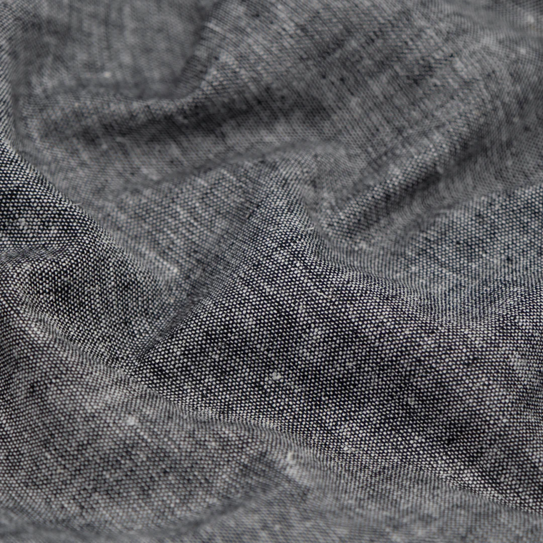 Coastal Linen Cotton Chambray - Black - Image 2