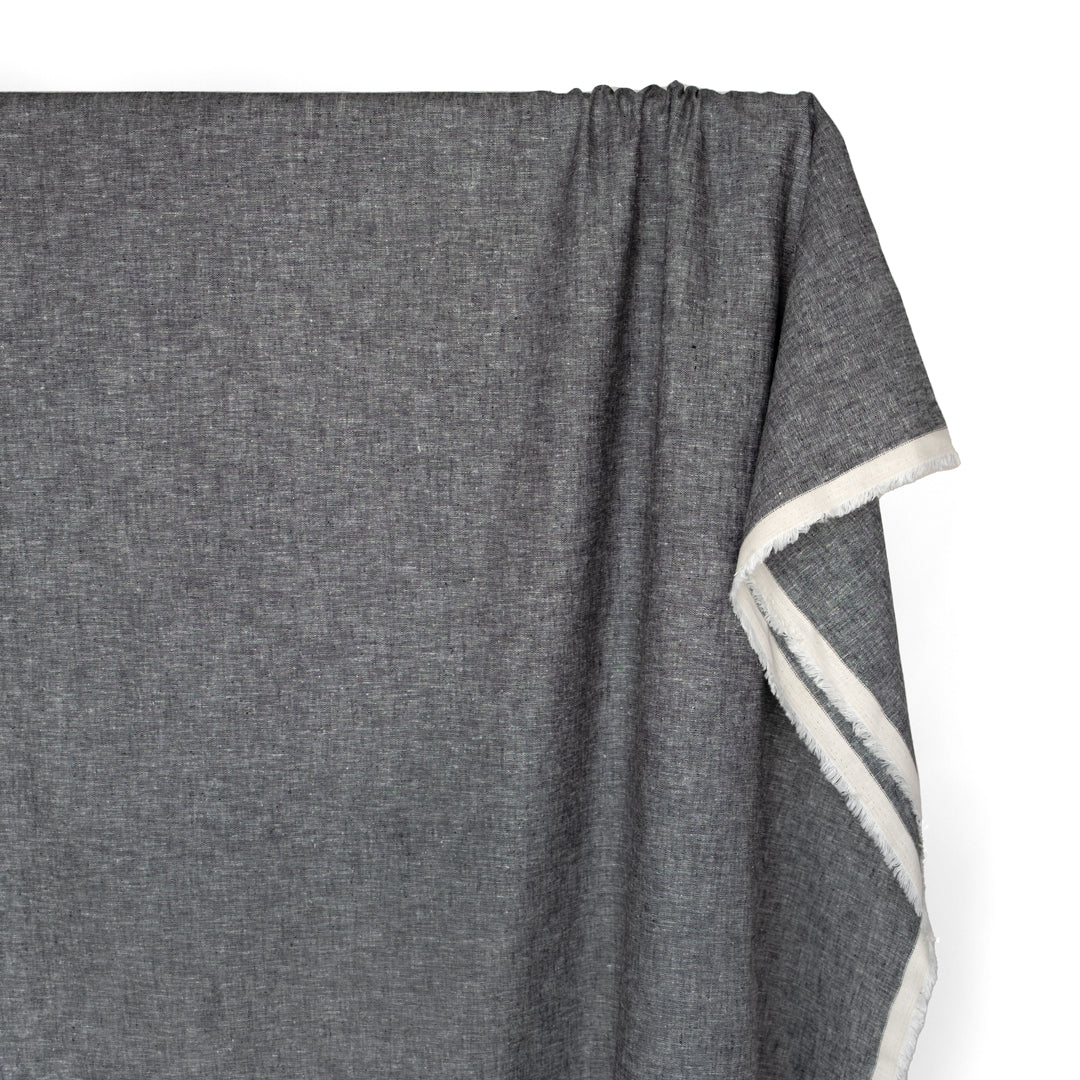 Coastal Linen Cotton Chambray - Black - Image 3