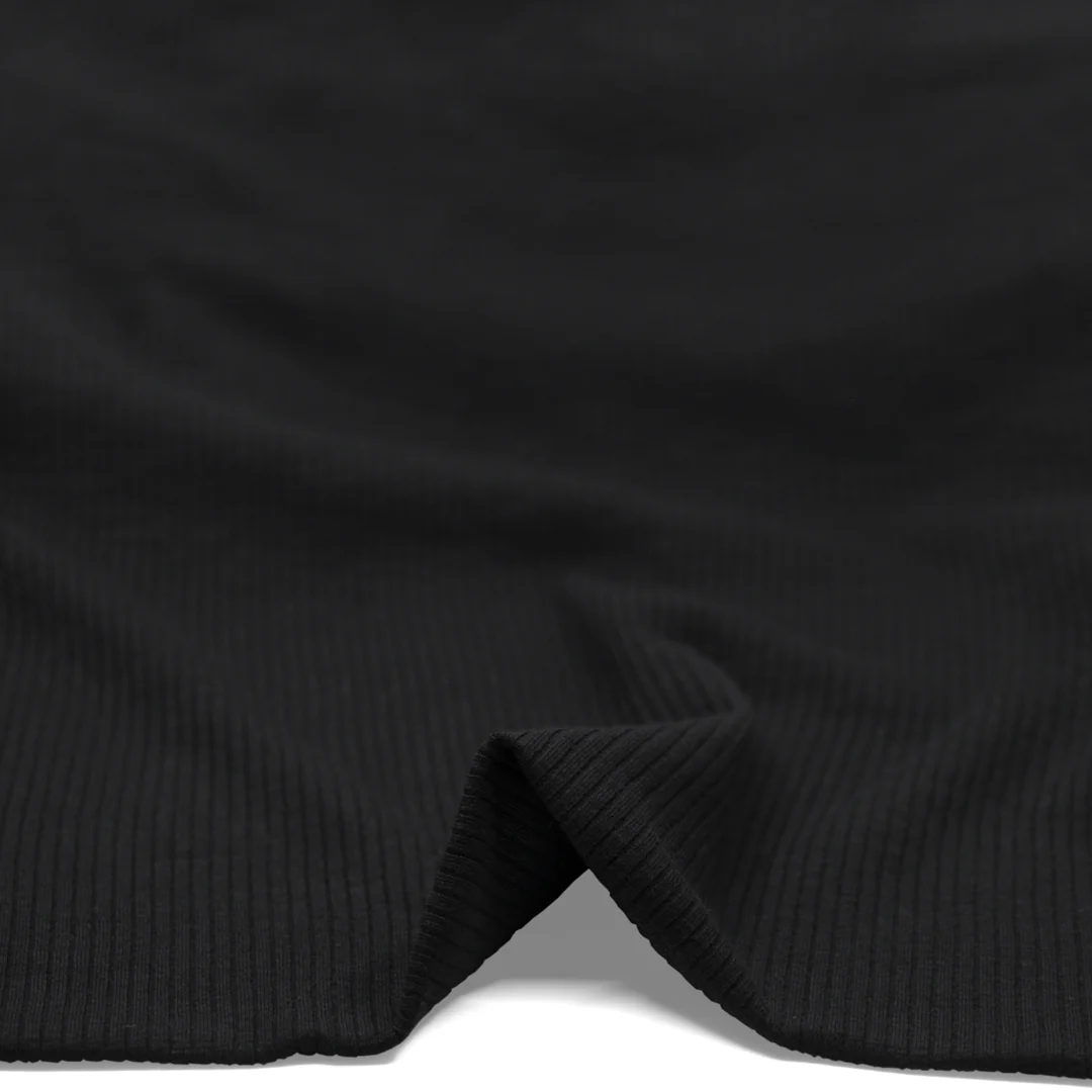 Comfy Cotton Rib Knit - Black - Image 2