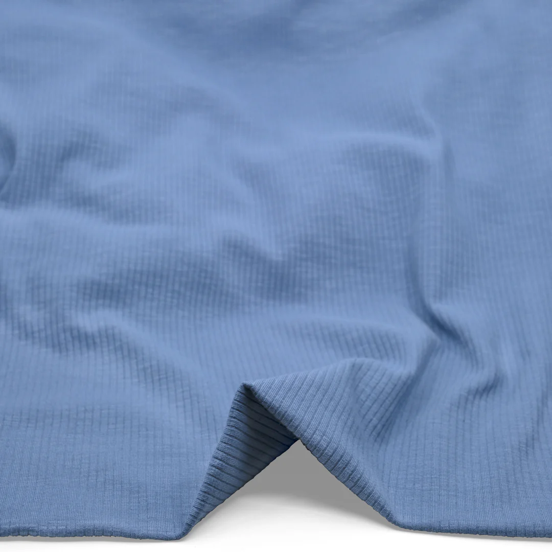 Comfy Cotton Rib Knit - Cornflower - Image 2