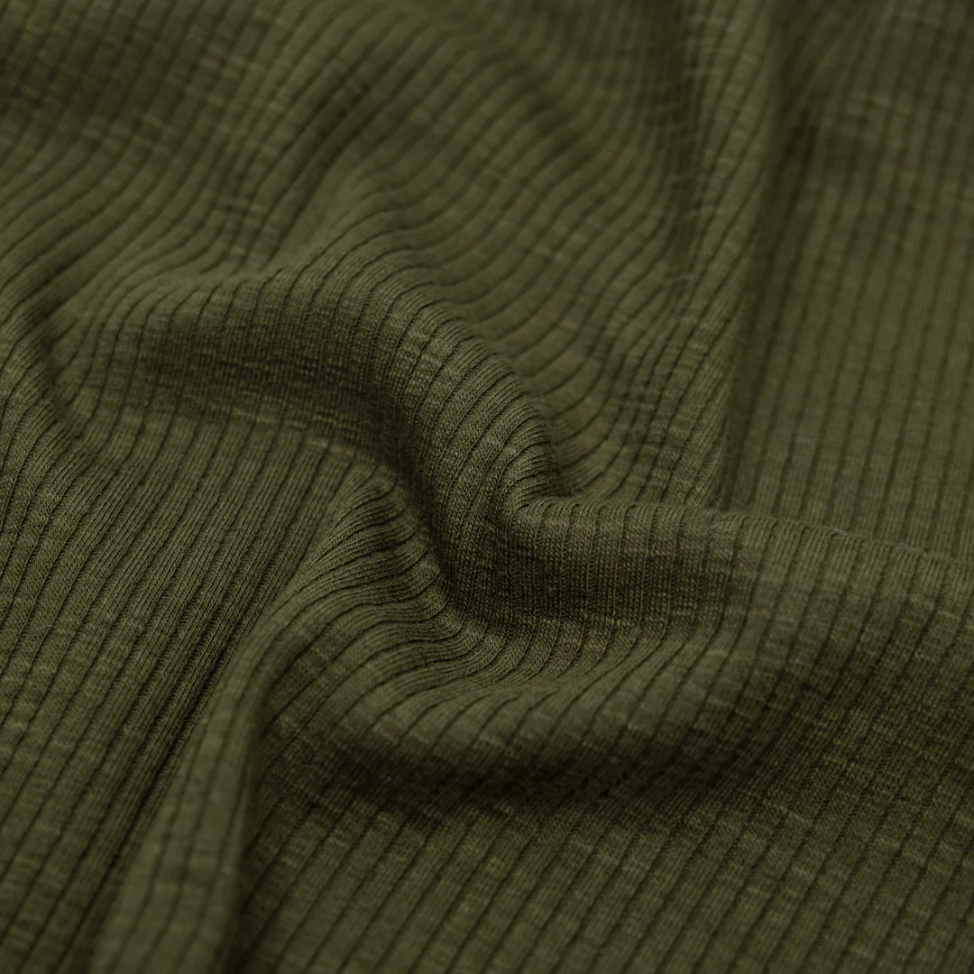 Comfy Cotton Rib Knit - Deep Khaki