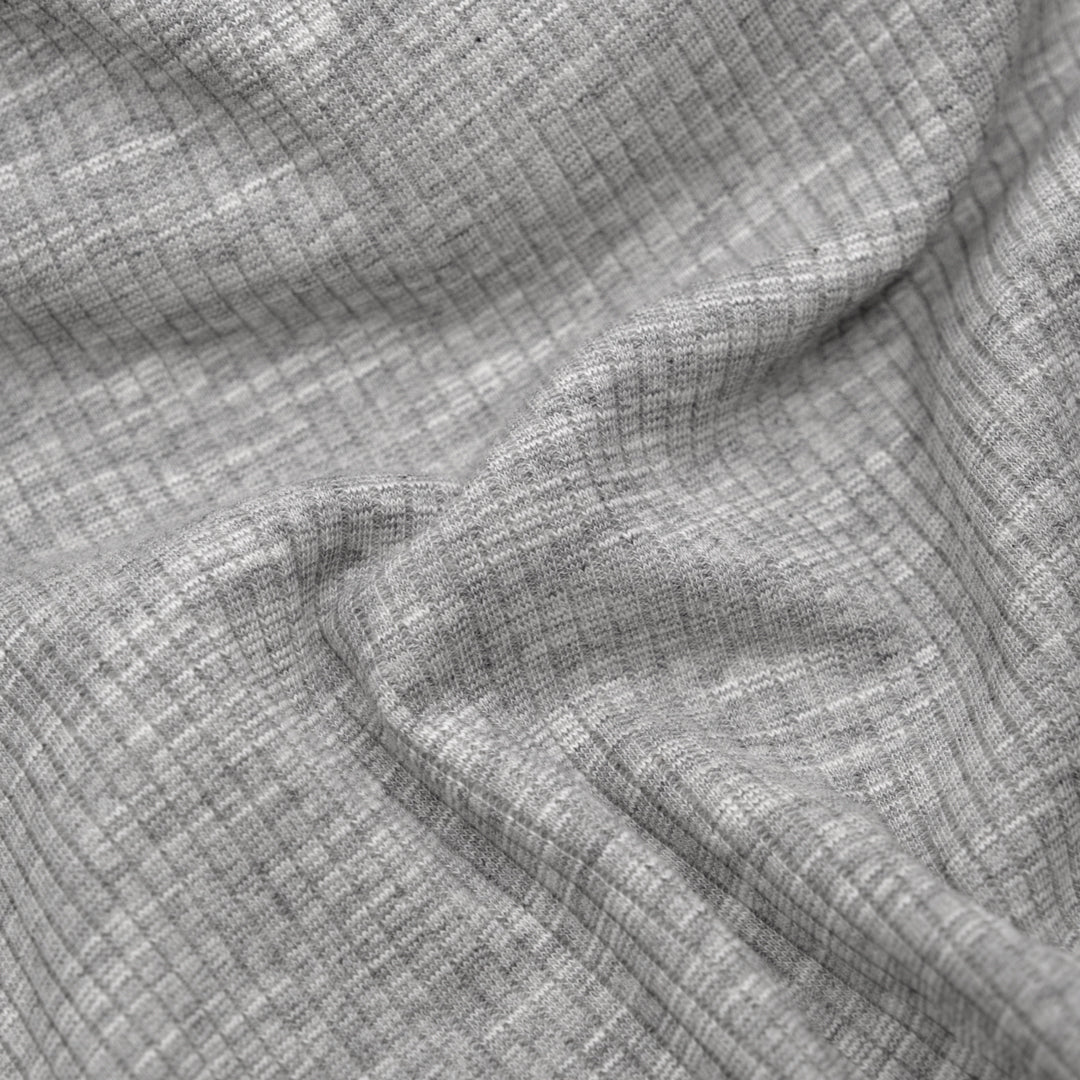 Comfy Cotton Rib Knit - Light Heather Grey