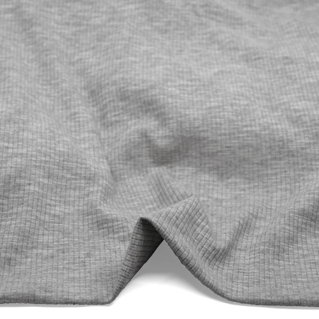 Comfy Cotton Rib Knit - Light Heather Grey - Image 2