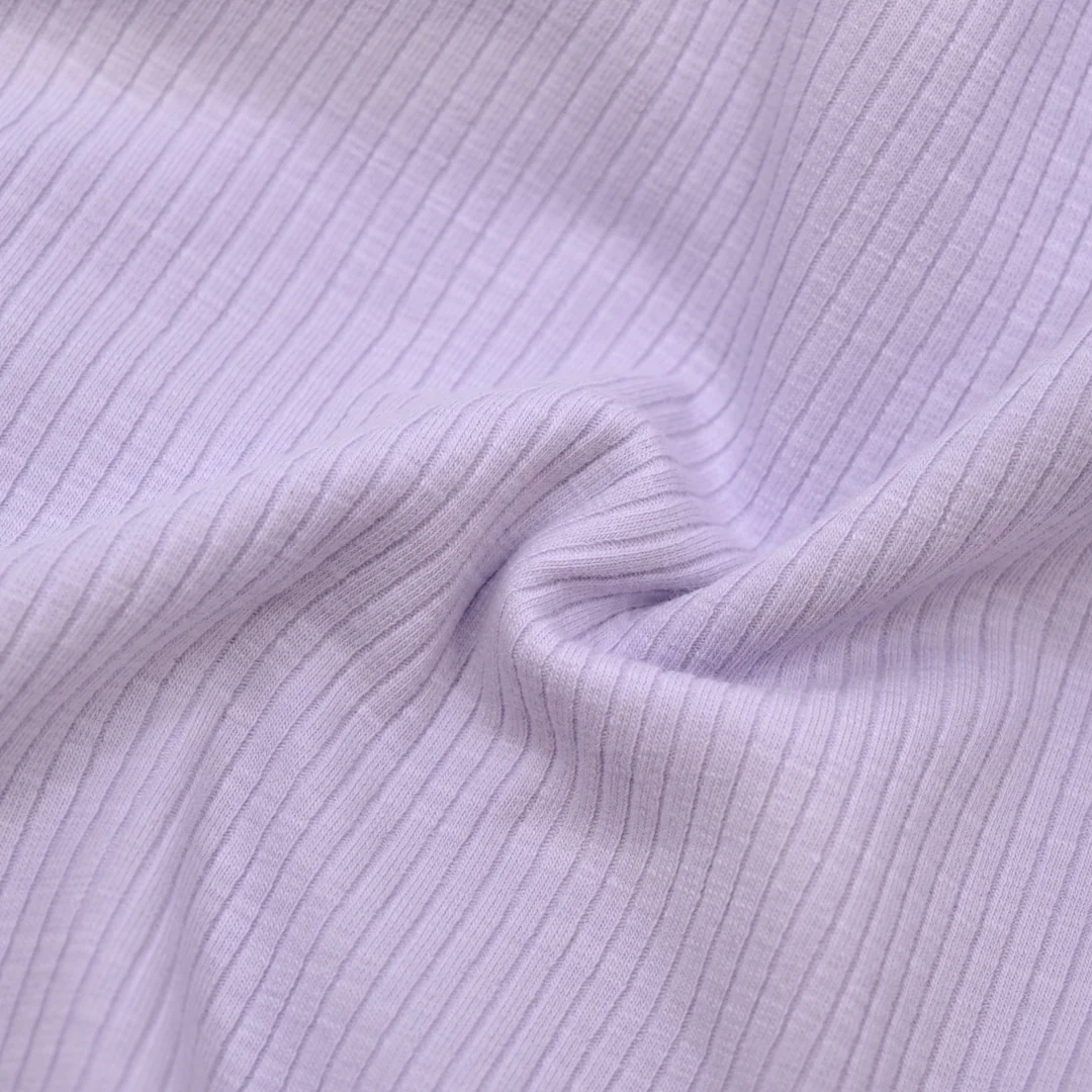Comfy Cotton Rib Knit - Pale Lilac