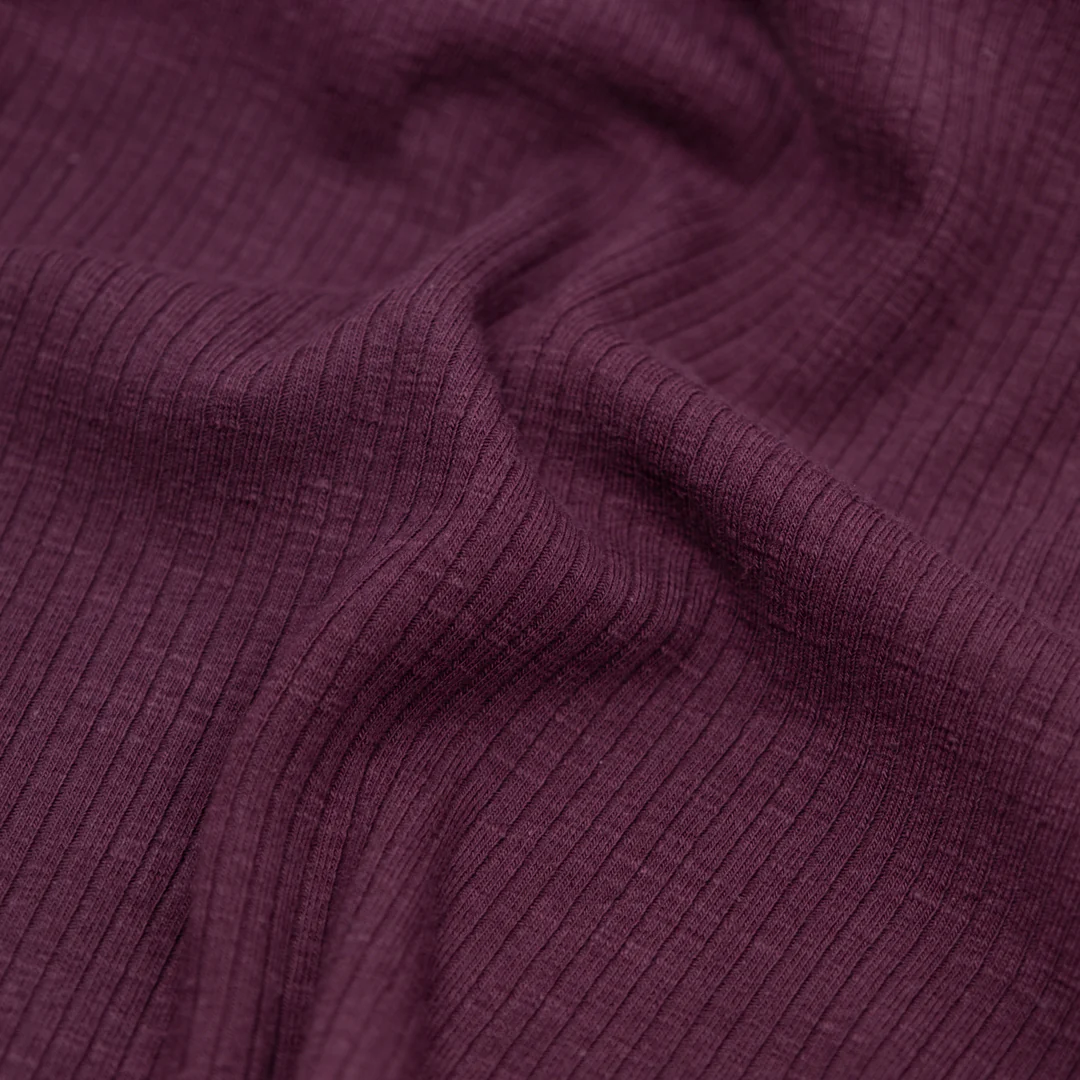 Comfy Cotton Rib Knit - Smoked Plum