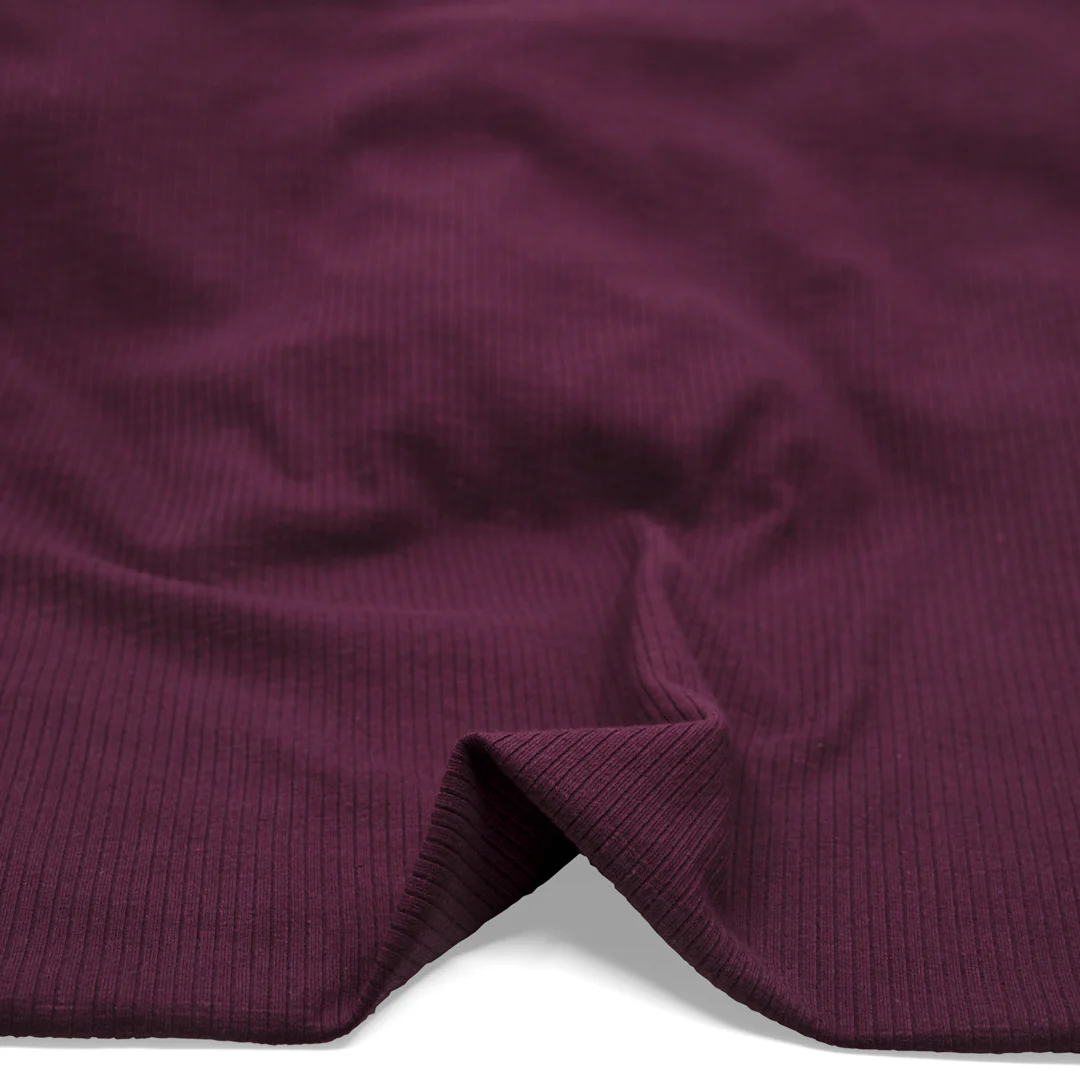 Comfy Cotton Rib Knit - Smoked Plum - Image 2