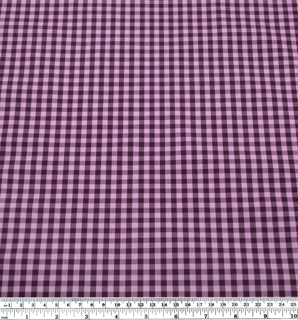Confetti Mini Gingham Cotton Shirting - Candy Floss/Boysenberry - Image 4