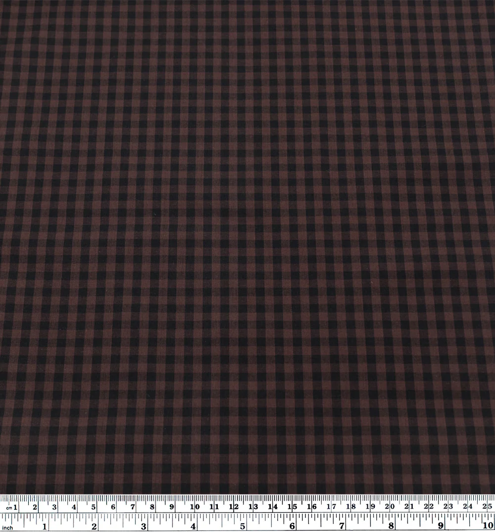 Confetti Mini Gingham Cotton Shirting - Clove/Black - Image 4
