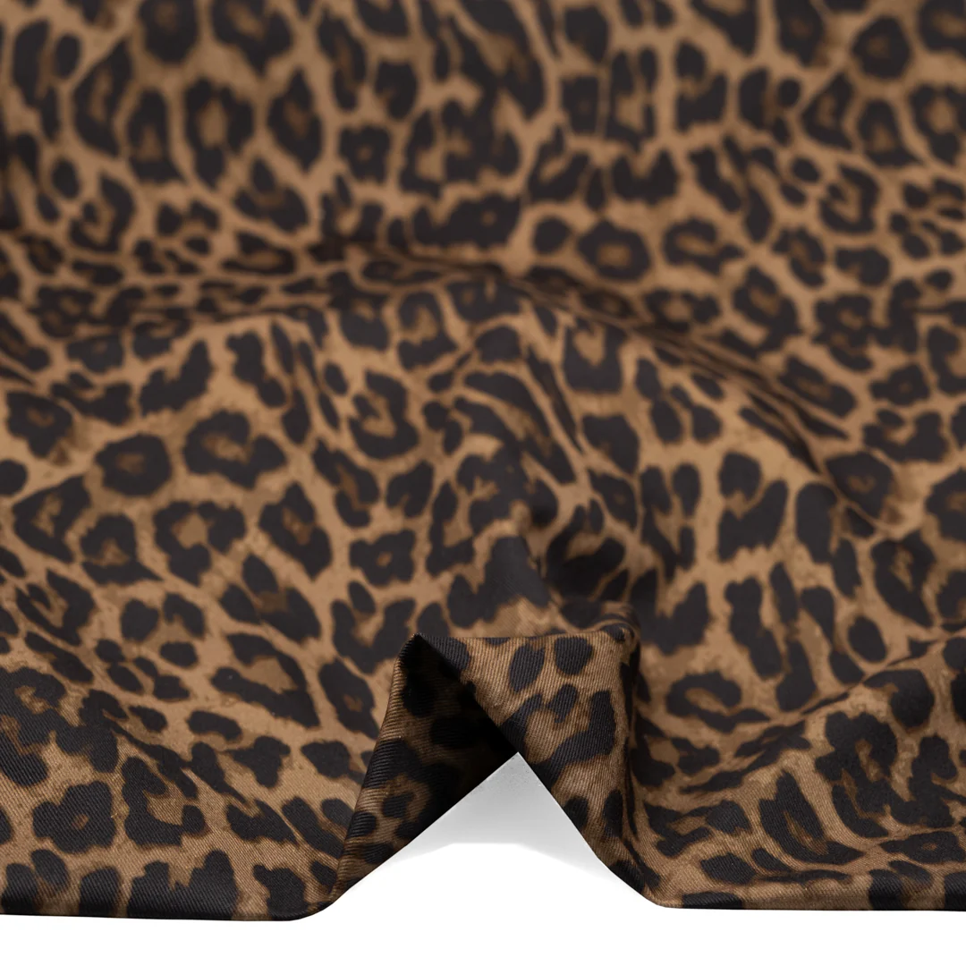 Cool Cat Printed Cotton Twill - Chocolate