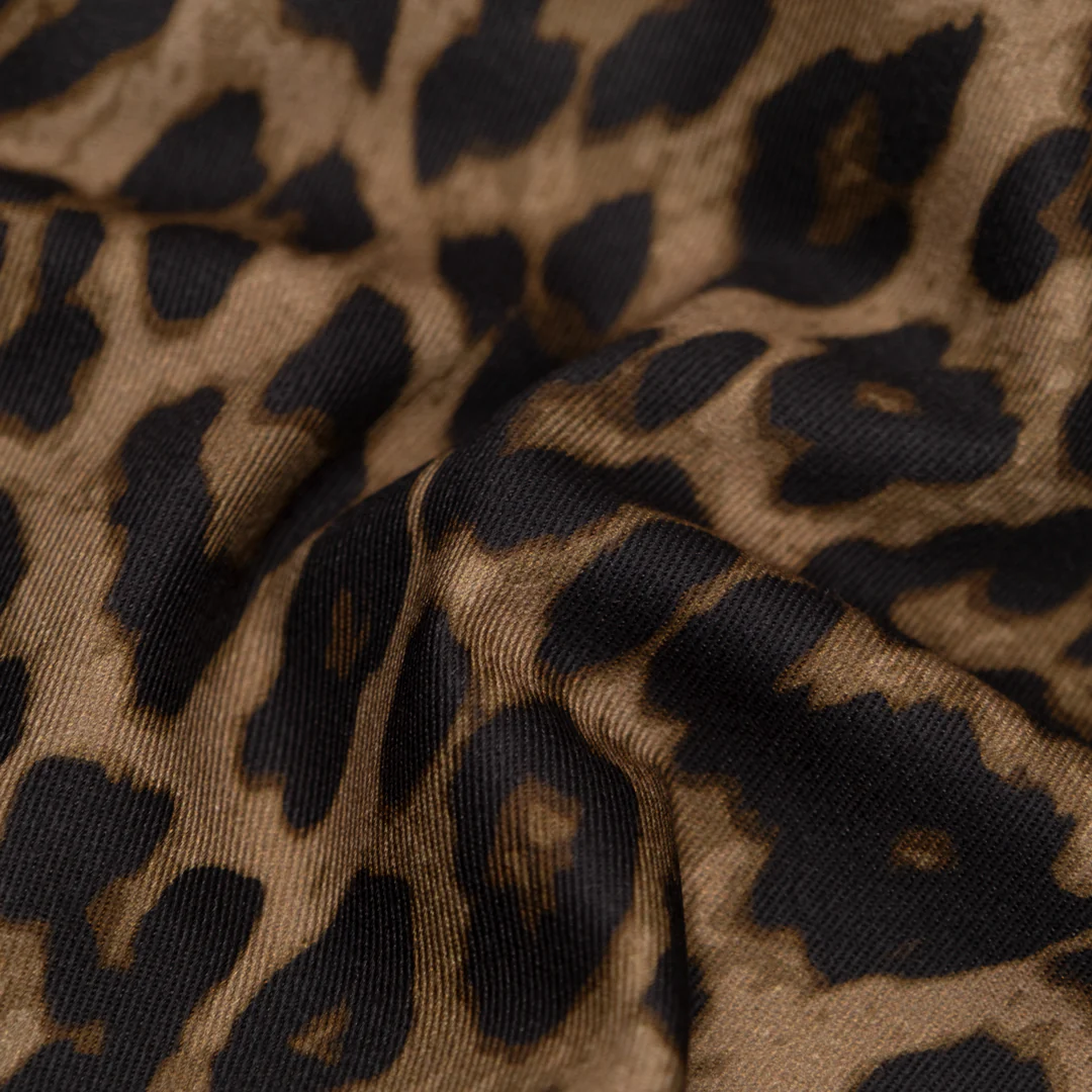 Cool Cat Printed Cotton Twill - Chocolate - Image 3