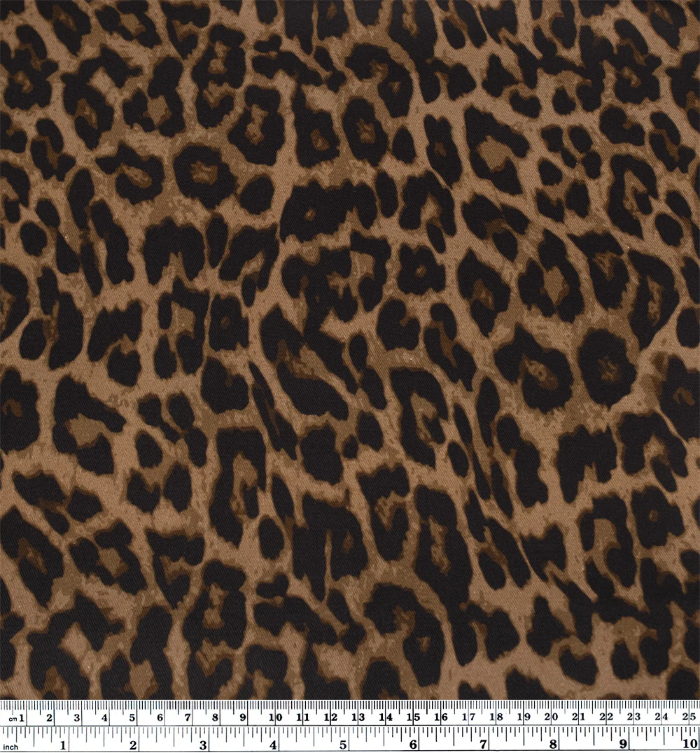 Cool Cat Printed Cotton Twill - Chocolate - Image 5