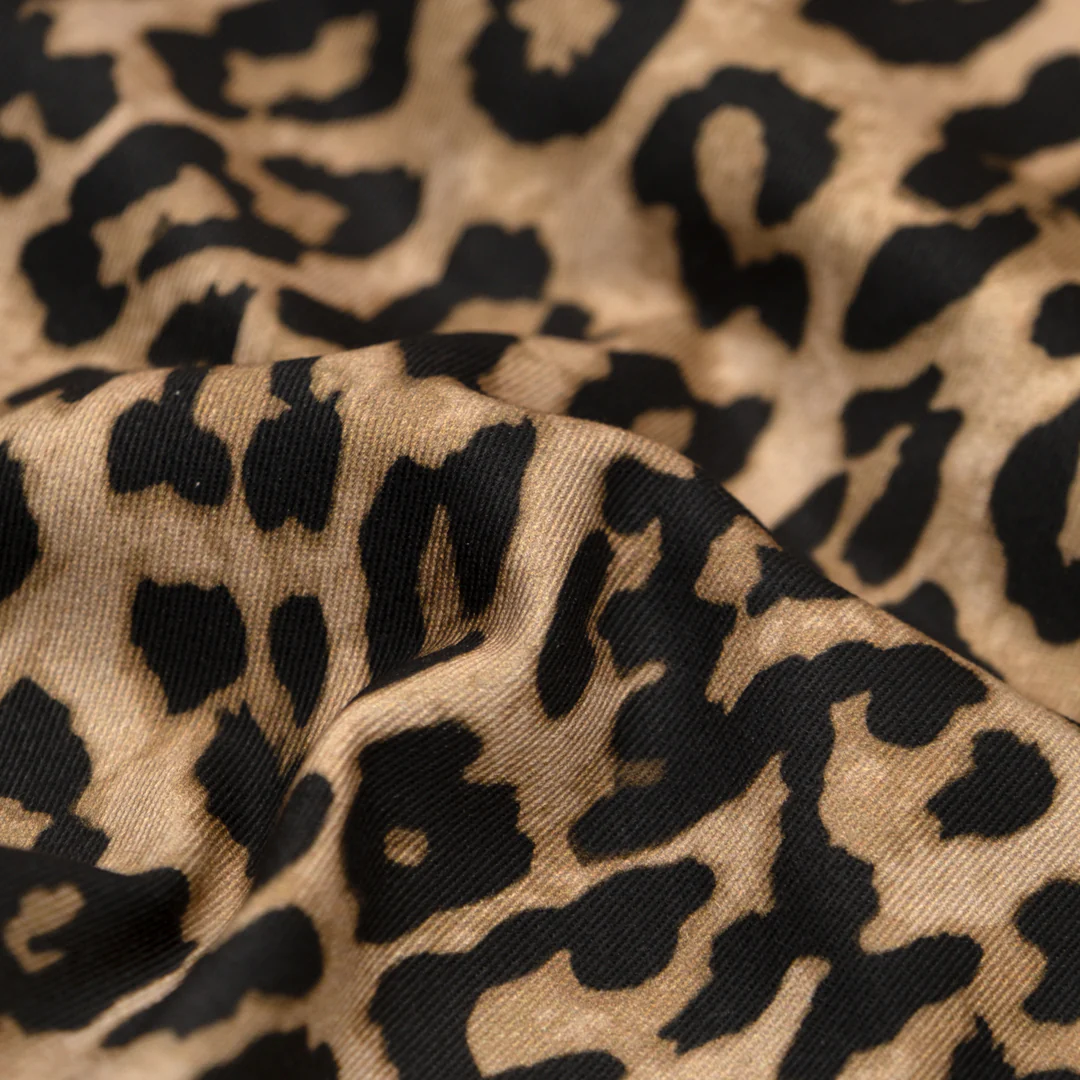 Cool Cat Printed Cotton Twill - Latte - Image 2