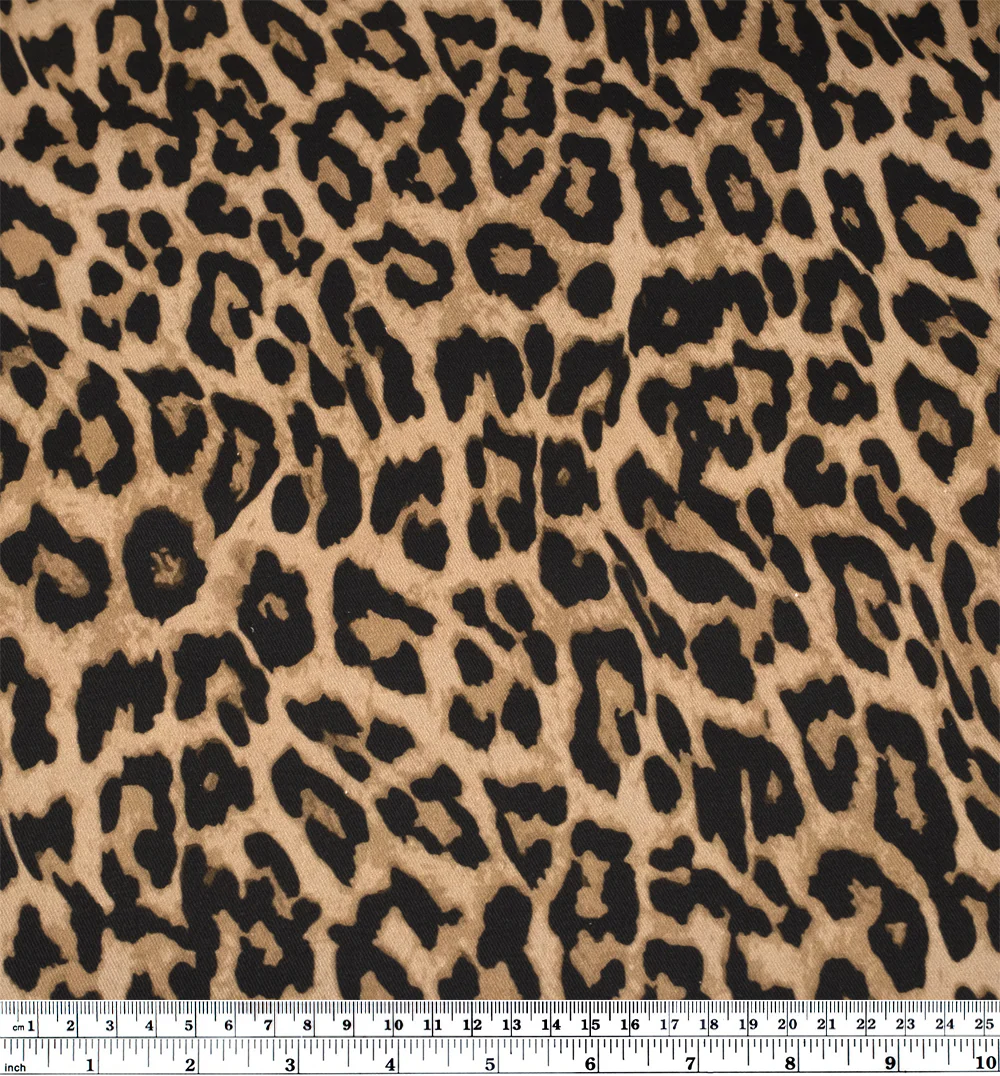 Cool Cat Printed Cotton Twill - Latte - Image 4