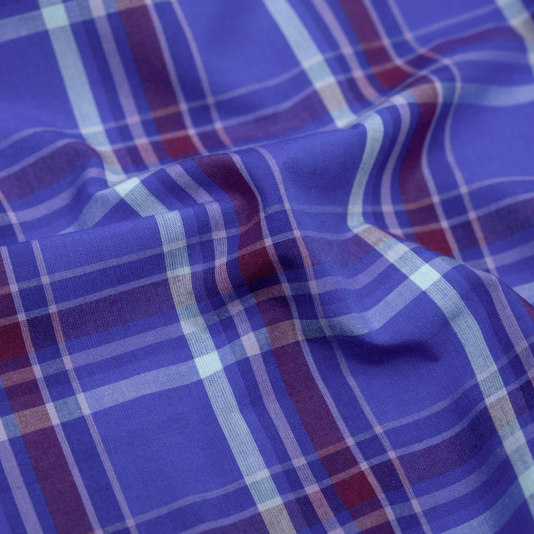 Cosmic Plaid Cotton Shirting - Belize/Multi