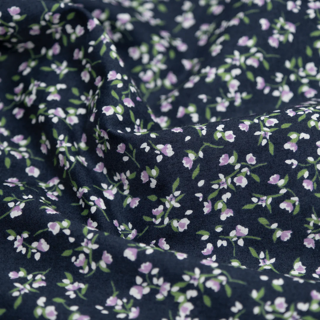 Cottage Sprigs Cotton Lawn - Navy/Violet