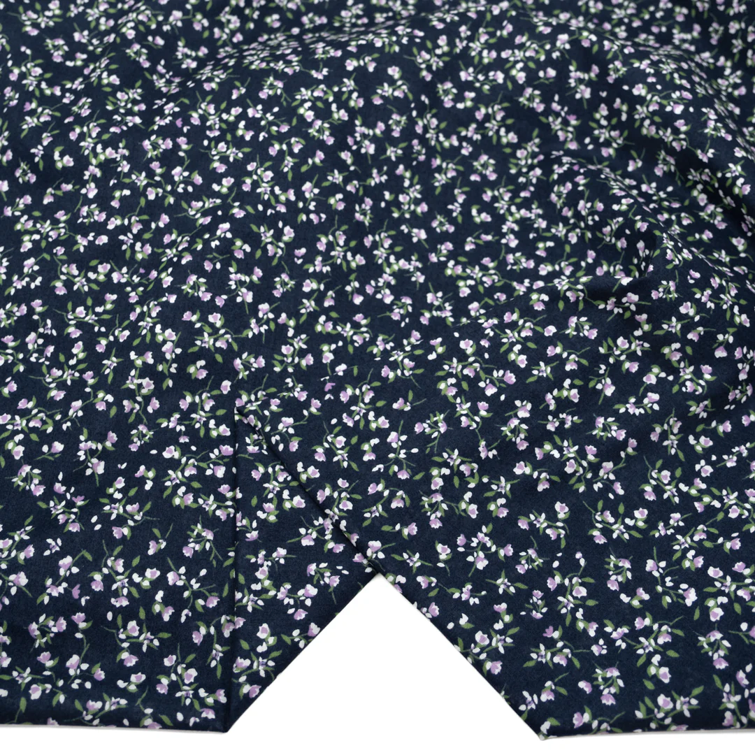 Cottage Sprigs Cotton Lawn - Navy/Violet - Image 2