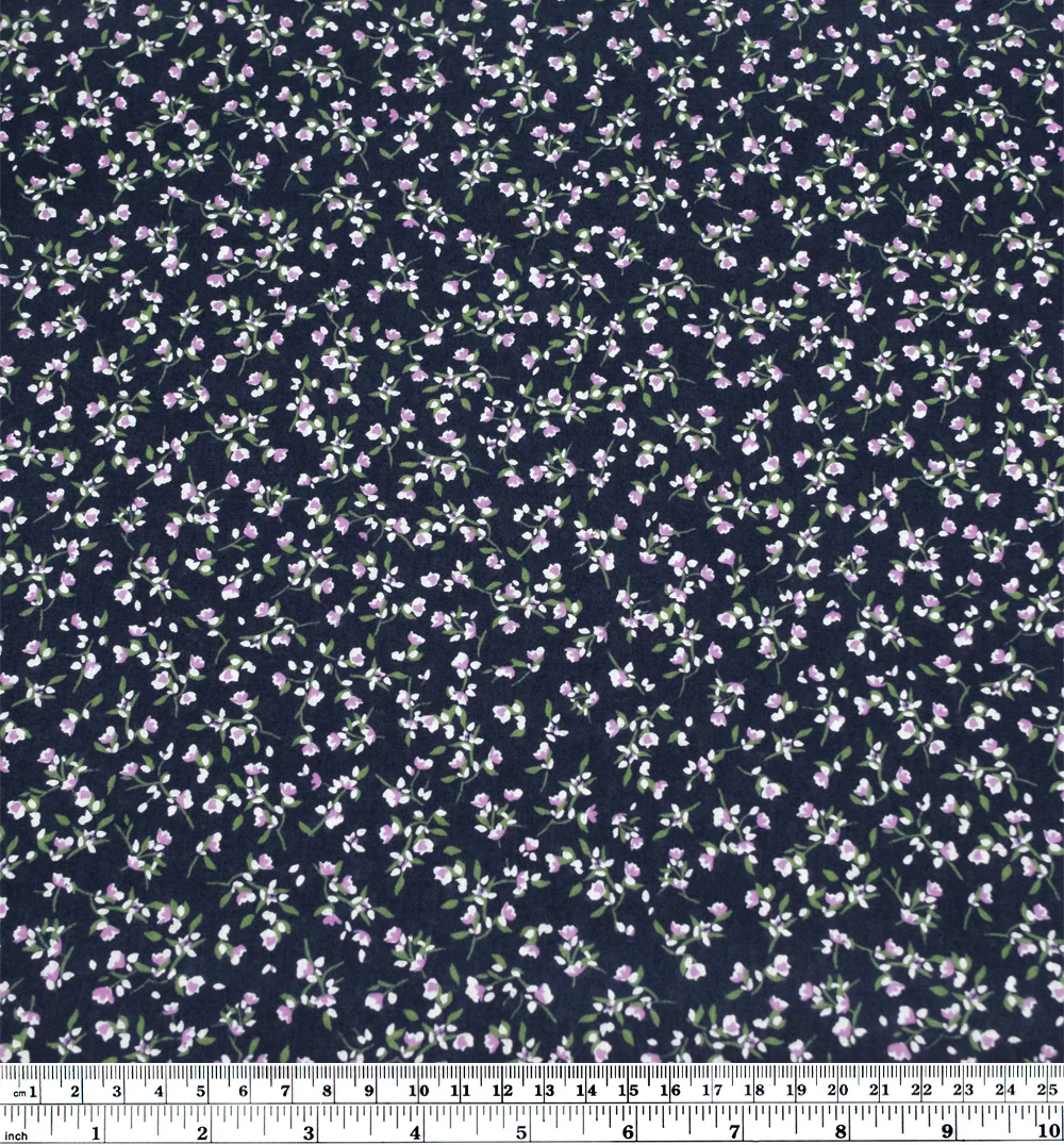 Cottage Sprigs Cotton Lawn - Navy/Violet - Image 3