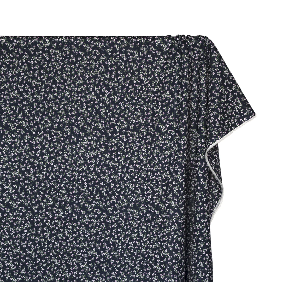 Cottage Sprigs Cotton Lawn - Navy/Violet - Image 4