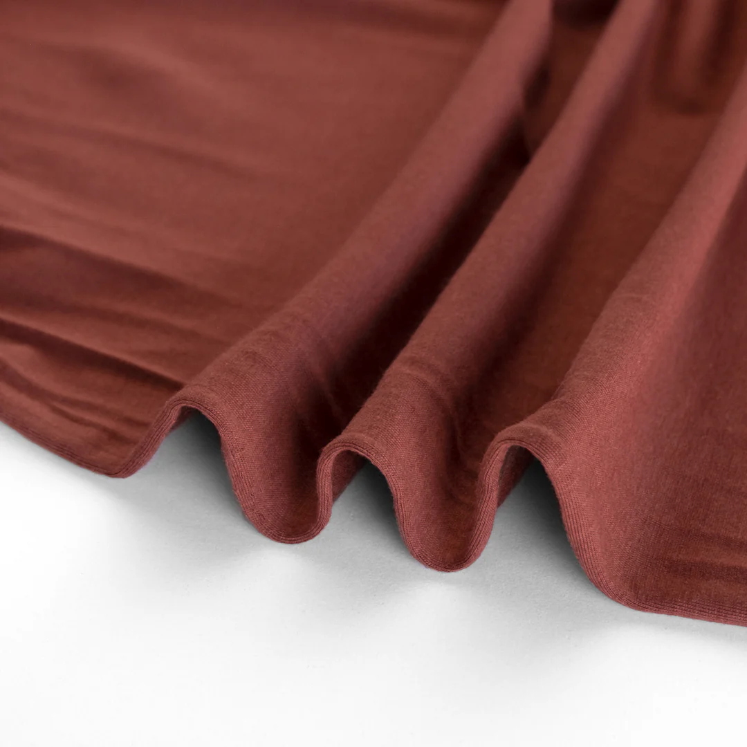 Cotton Modal Jersey Knit - Deep Rosewood - Image 2