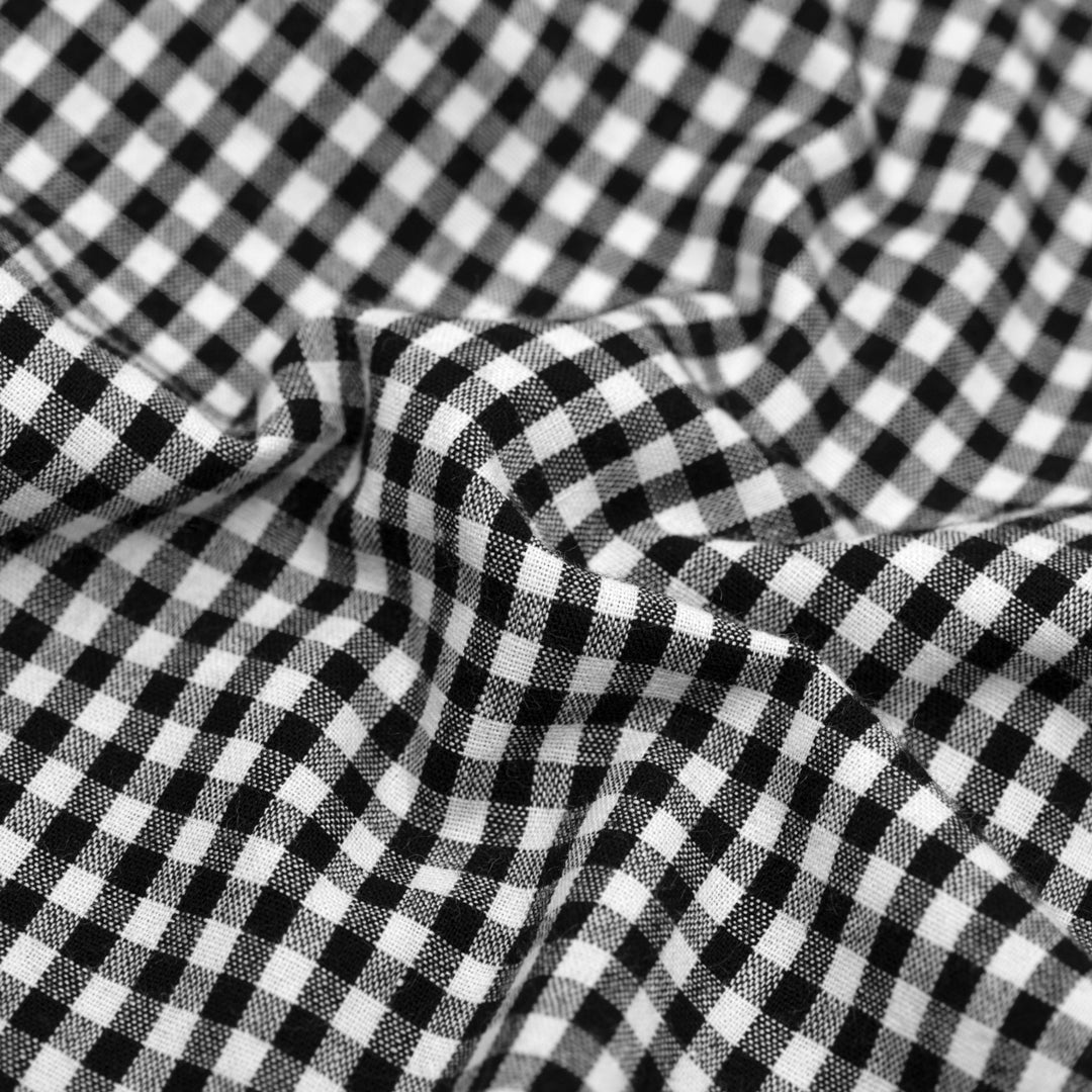 Country Gingham Washed Cotton - Black/White