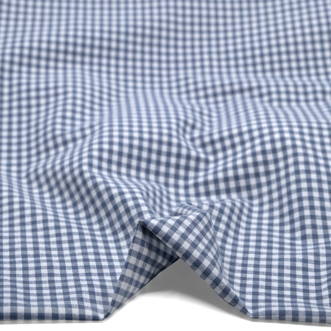 Country Gingham Washed Cotton - Bluestone/White - Image 2
