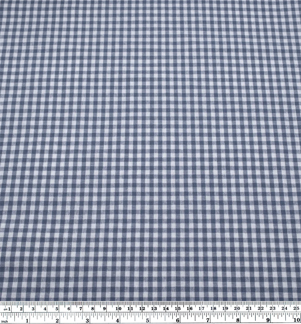 Country Gingham Washed Cotton - Bluestone/White - Image 3