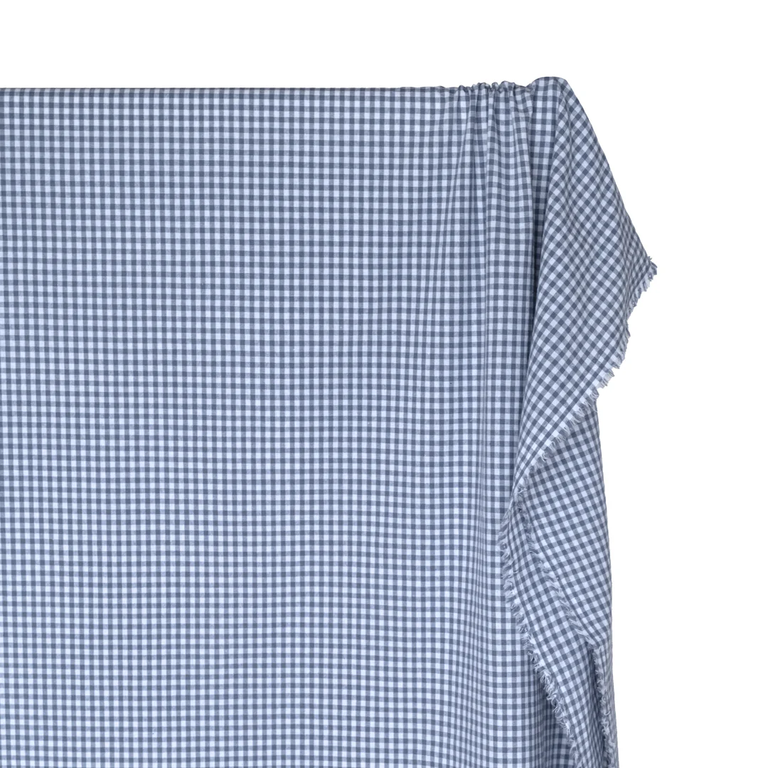 Country Gingham Washed Cotton - Bluestone/White - Image 4