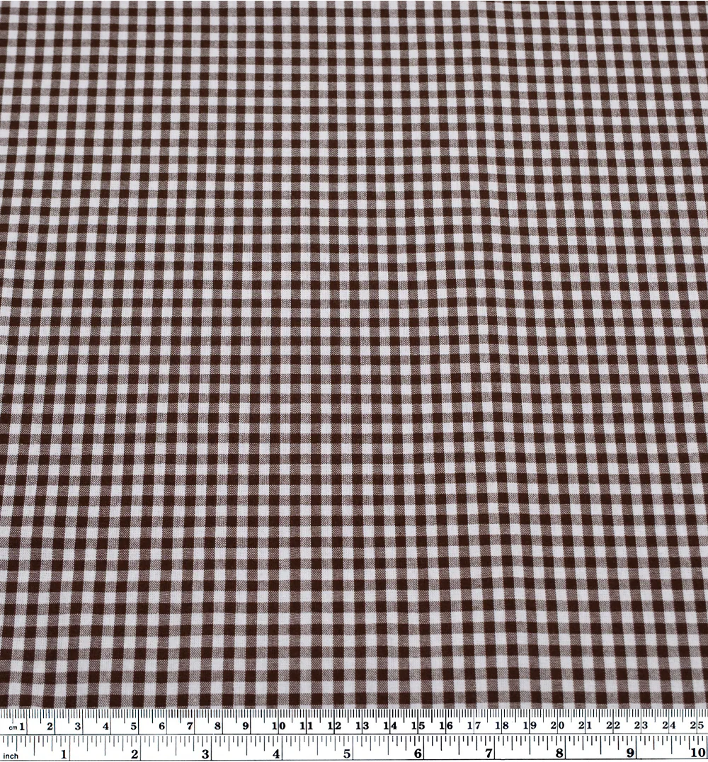 Country Gingham Washed Cotton - Coffee Bean/White - Image 3