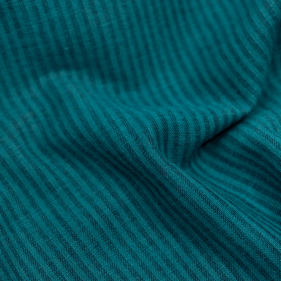 Couplet Stripe Yarn Dyed Cotton Linen - Harbour
