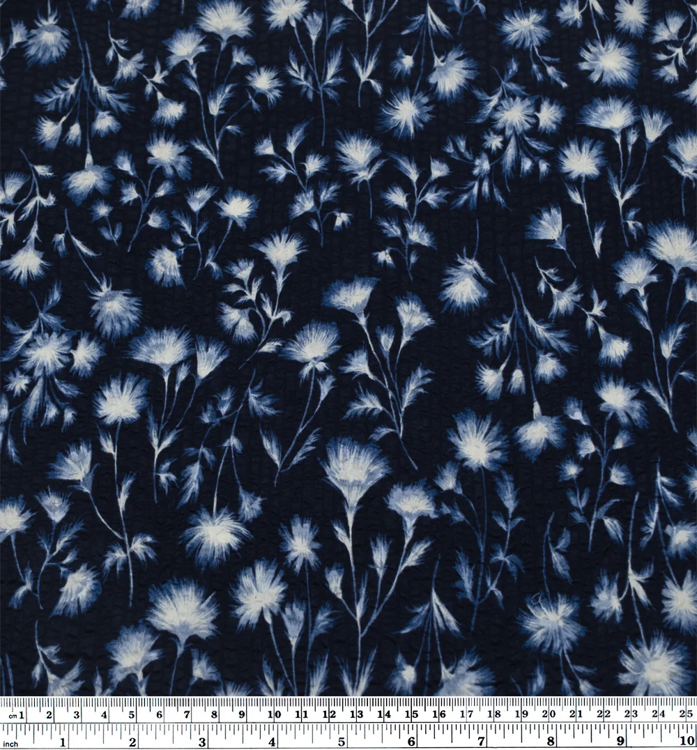 Cyanotype Crinkle Cotton - Indigo/Ivory - Image 3