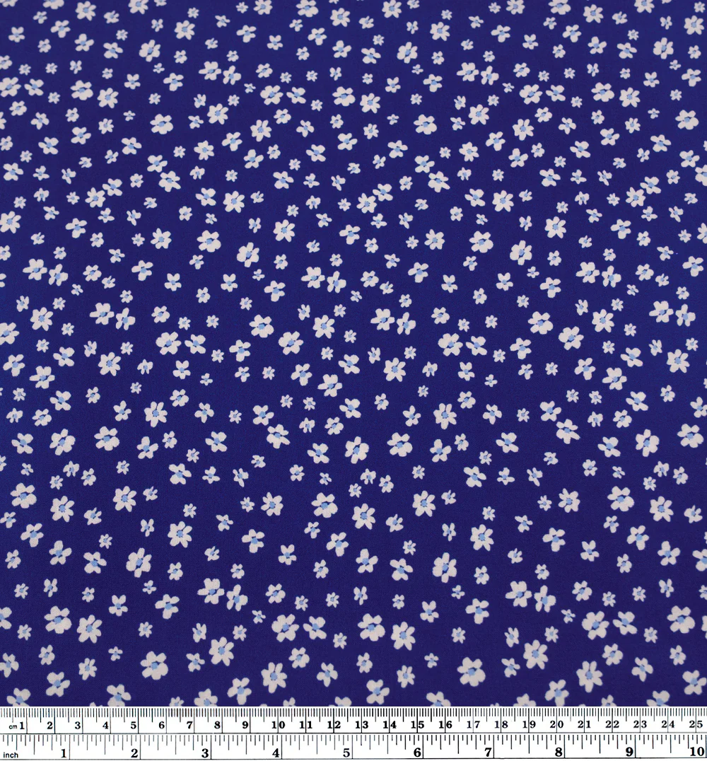 Daisy Daydream Viscose Challis - Azure/Ivory - Image 3