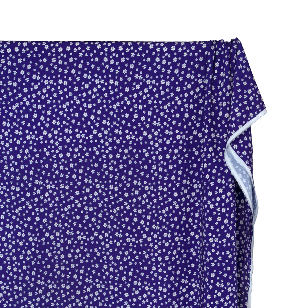 Daisy Daydream Viscose Challis - Azure/Ivory - Image 4