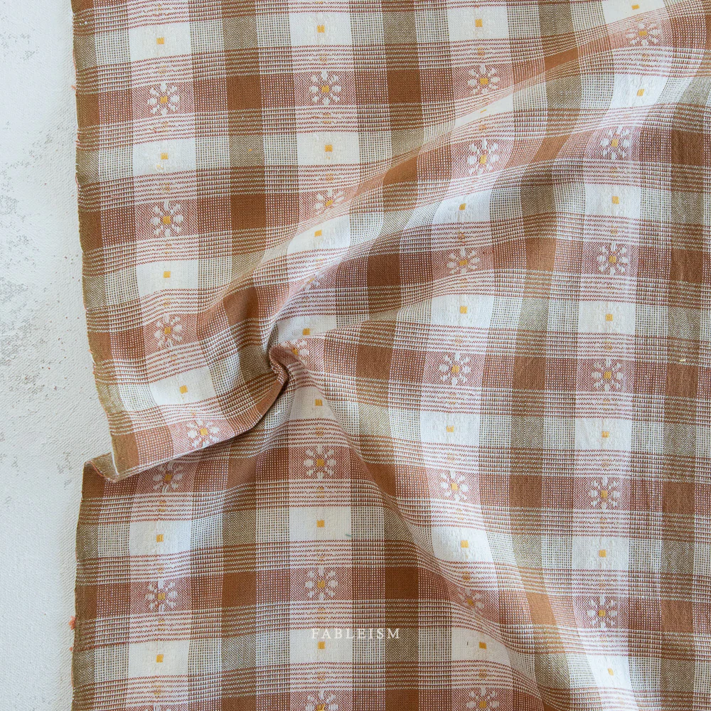 Daisy Plaid Cotton - Rose Gold