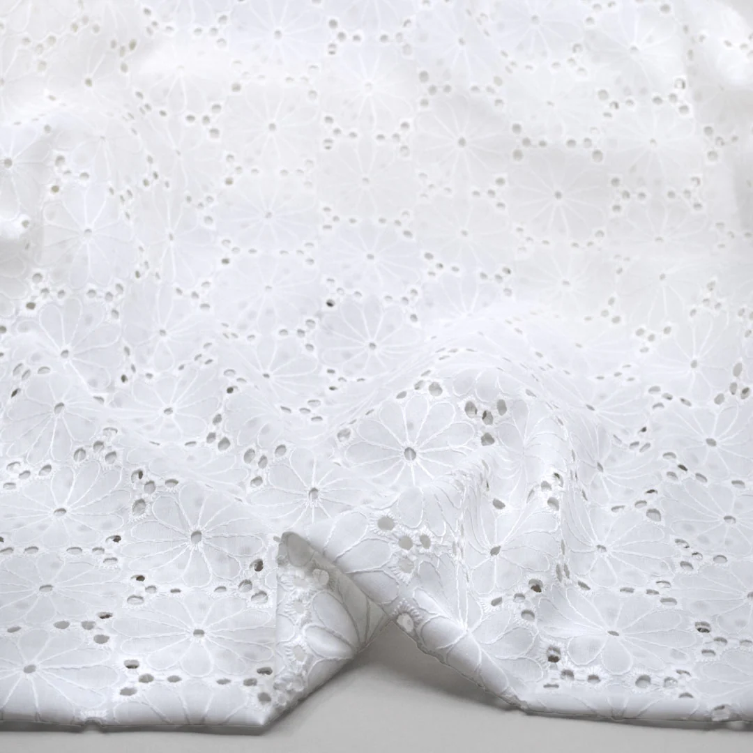 Daisy Pop Cotton Eyelet - Ivory - Image 2