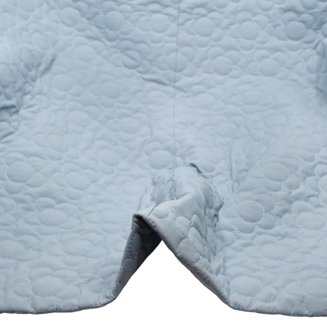 Daisy Quilted Nylon Puffer - Baby Blue - Image 2