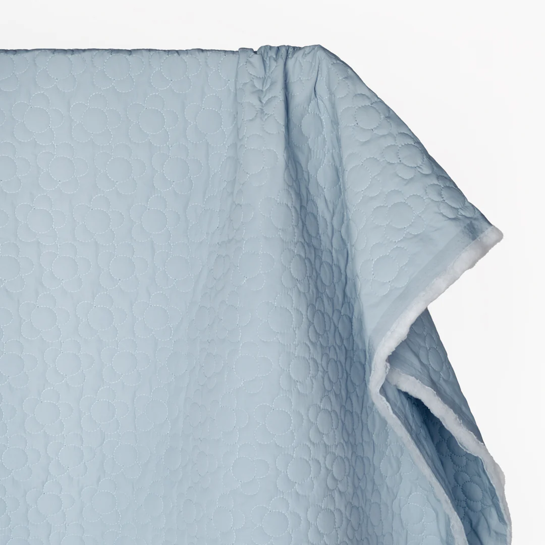 Daisy Quilted Nylon Puffer - Baby Blue - Image 3