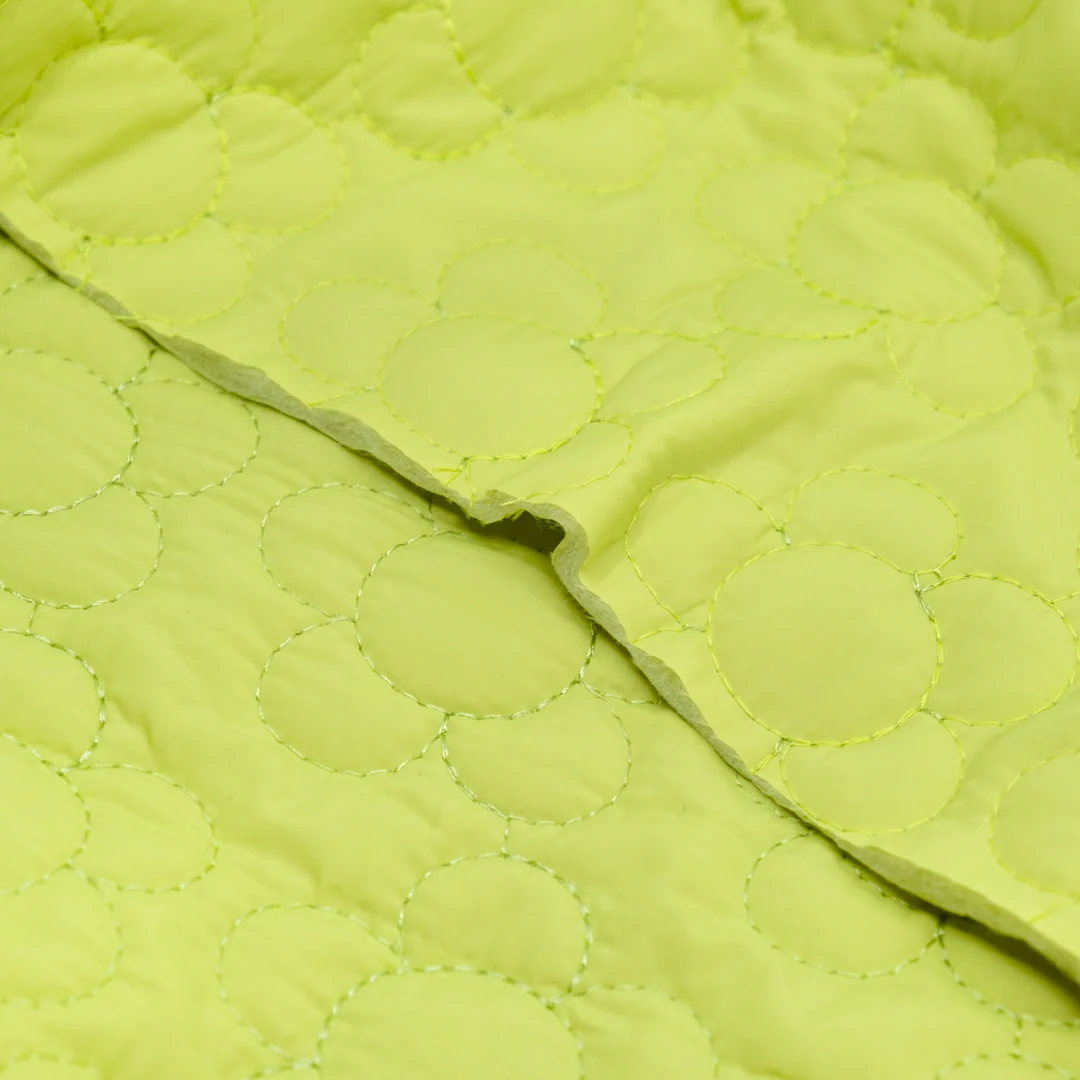 Daisy Quilted Nylon Puffer - Lime Zest