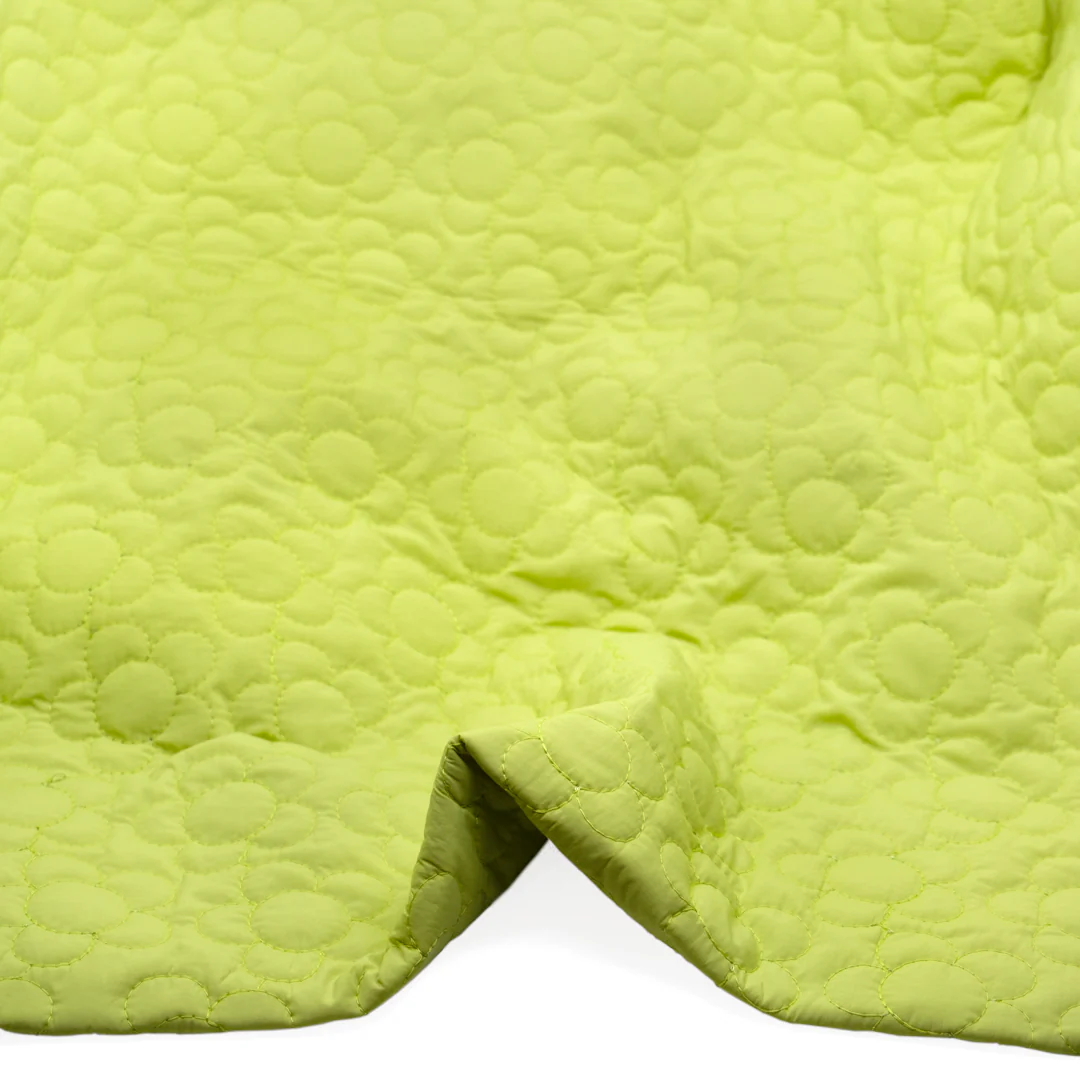 Daisy Quilted Nylon Puffer - Lime Zest - Image 2